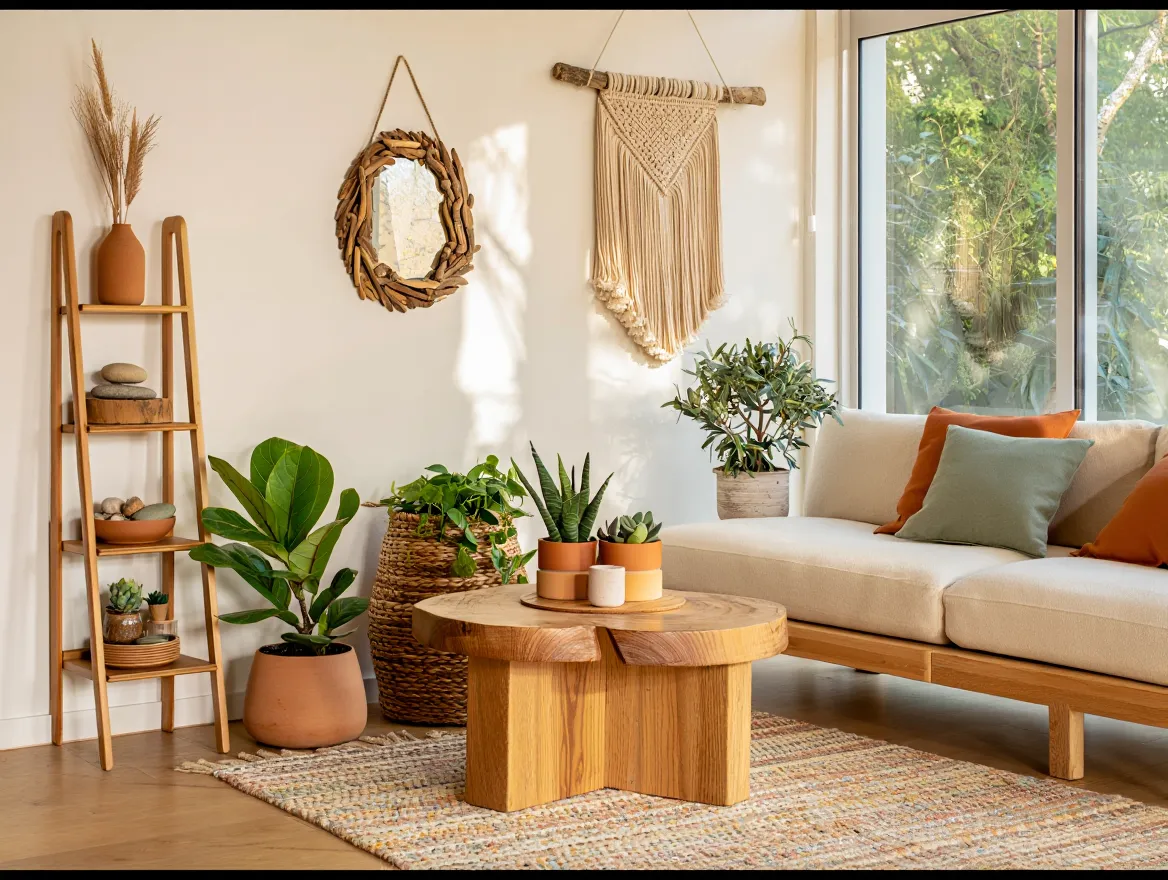 Natural materials in interior landscaping